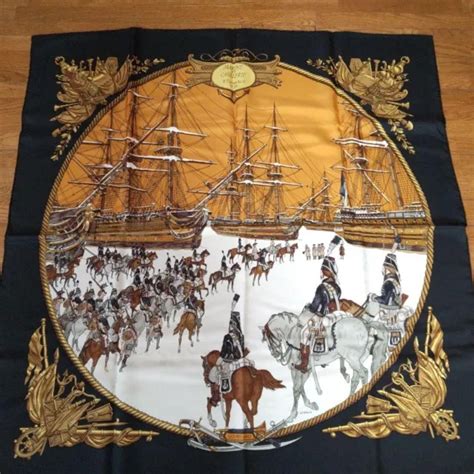 RARE Vintage Hermes Scarf Carre 90 GRANDE MARINE 